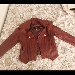 Red Vintage Italian Leather Jacket